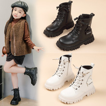 女童短靴秋冬季2023新款韩版时尚公主靴中大童加绒女孩儿童马丁靴