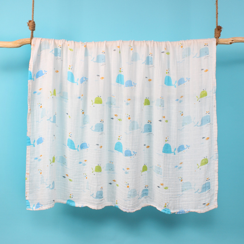 Spring and Summer Thin Baby Wraparound Cloth Bamboo Fiber Newborn Swaddling Towel Muslin Gauze Bamboo Cotton Baby Blanket