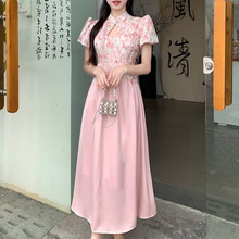 改良旗袍连衣裙女装夏季小众设计高级感新中式国风温柔气质长裙子