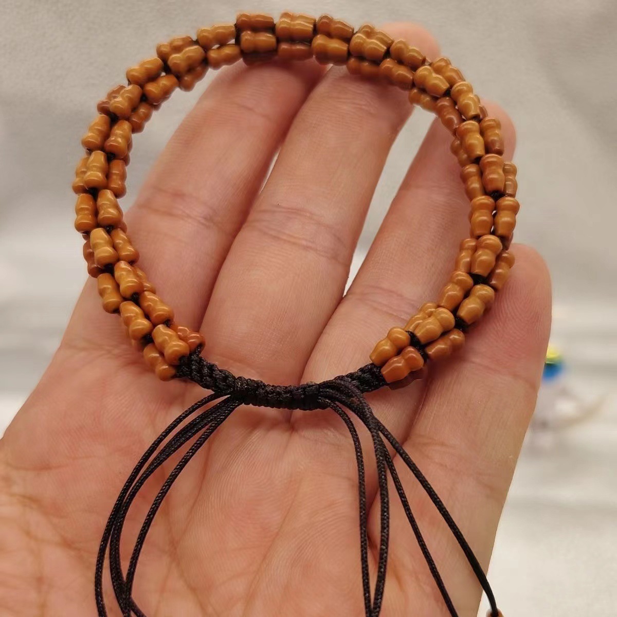 橄榄核葫芦竹节编织手链 文玩手串批发 福禄双全竹节手串-阿里巴巴