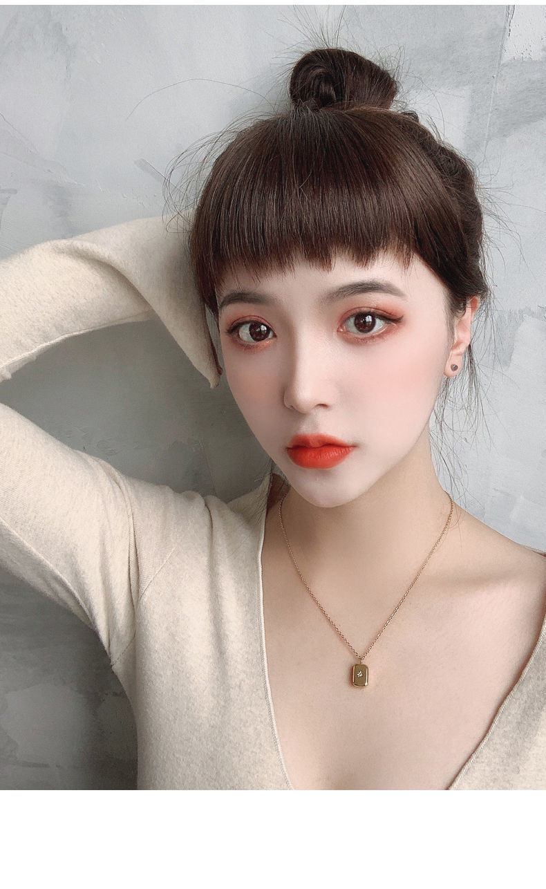 真发女眉上刘海片短发不规则二次元刘海片狗啃刘海假发女工厂现货