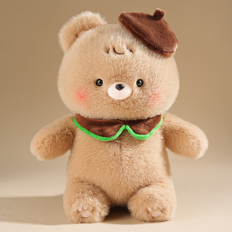 抱抱宝贝美拉德小熊公仔戴帽子熊玩偶毛绒玩具安抚娃娃抱枕批发