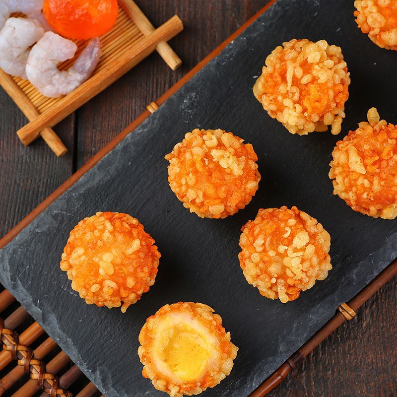 熔岩爆浆芝士虾球夹心黄金餐饮爆品油炸速冻小吃半成品茶点心