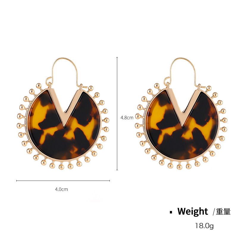 Kenjie Autumn and Winter New High-Grade Exquisite Acrylic Earrings Female Europe and America Cross Border Fashion Temperament Plate Earrings