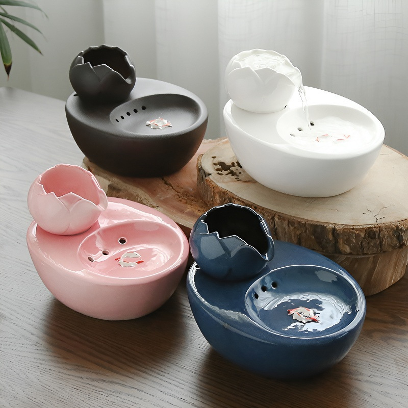 跨境猫咪循环饮水机喂水器水泵陶瓷宠物用品喝水批发代发