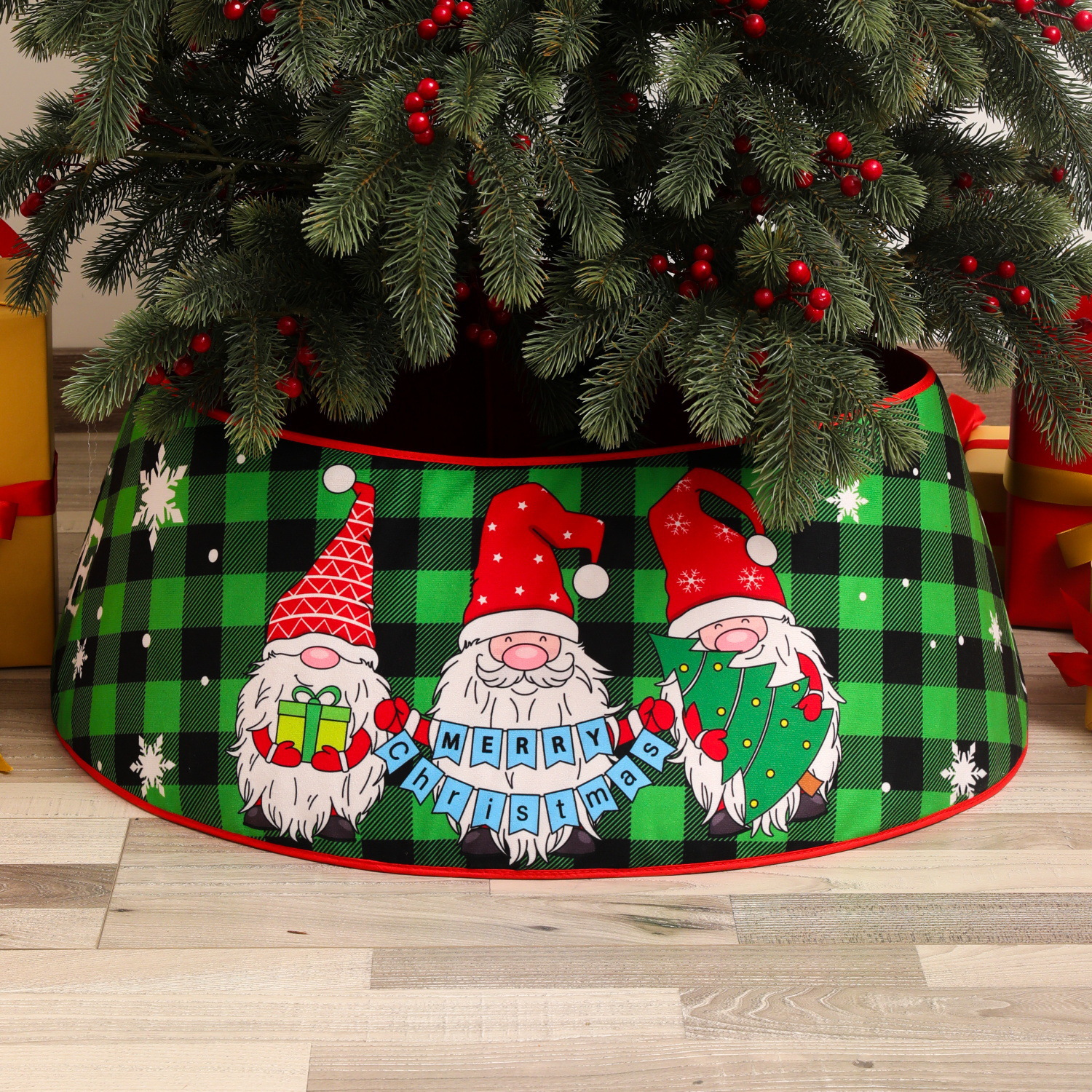 Christmas Tree Circumference Creative Printing Tree Bottom Decoration Scene Layout Props Christmas-Tree Skirt