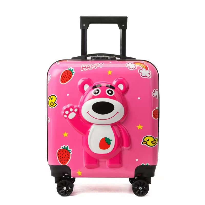 Factory Wholesale New Children's Luggage Retractable Draw-Bar Luggage Universal Wheel Cute Cartoon Trolley Case