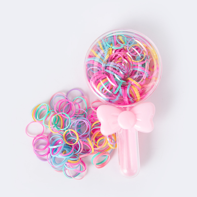 Lollipop Disposable Small Rubber Band Children's Hair Band Strong Pull Constantly Baby Hair Accessories for Tying up the Hair Colorful Cartoon Hair Rope