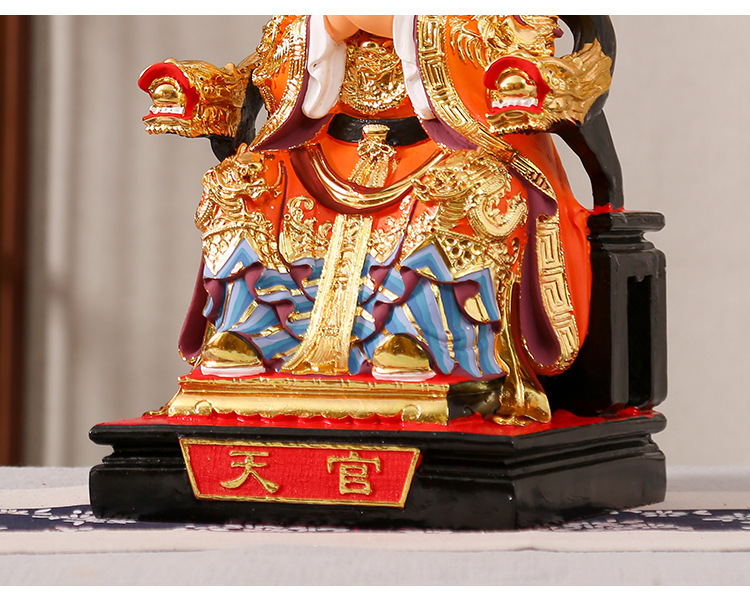 三官大帝神像道教树脂彩绘天官地官水官居家供奉摆件佛像12寸16寸