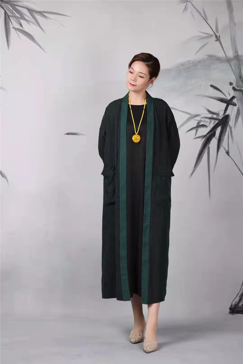 2022早春新品原创设计中式复古高端香云纱外披开衫唐装茶服