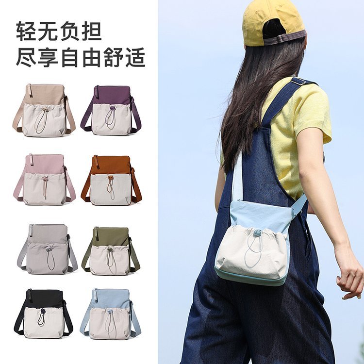日系ins帆布女手机包百搭休闲轻便斜挎包韩版新款小众设计水壶包