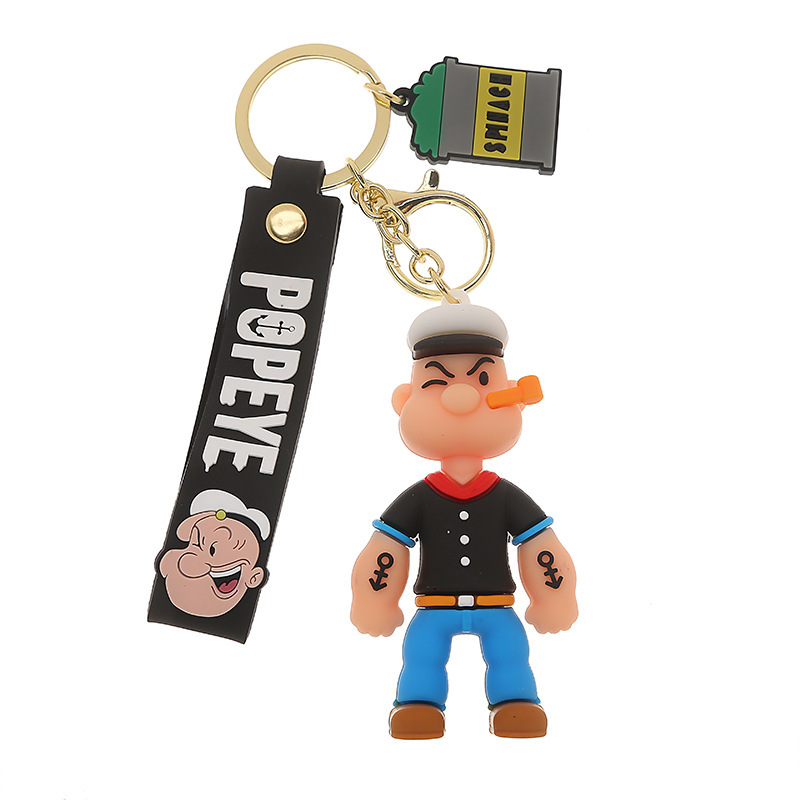 Popeye Cartoon Cute Anime PVC Keychain Doll Pendant Wholesale Key Chain Gift Factory Wholesale