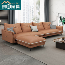 意式轻奢三防免洗科技布艺沙发组合现代极简直排沙发组合