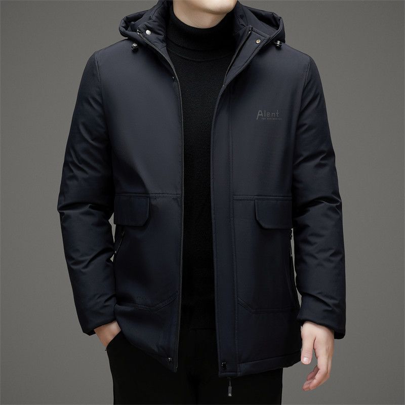 冬季棉衣男加厚外套男士立领连帽保暖可脱卸帽棉服中老年爸爸装爆