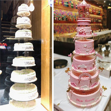 亚克力多层蛋糕架子透明水晶支架甜品台加厚冷藏婚礼宴会道具托盘