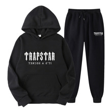 新款TRAPSTAR字母印花男女运动服抓绒两件套宽松休闲连帽卫衣套装