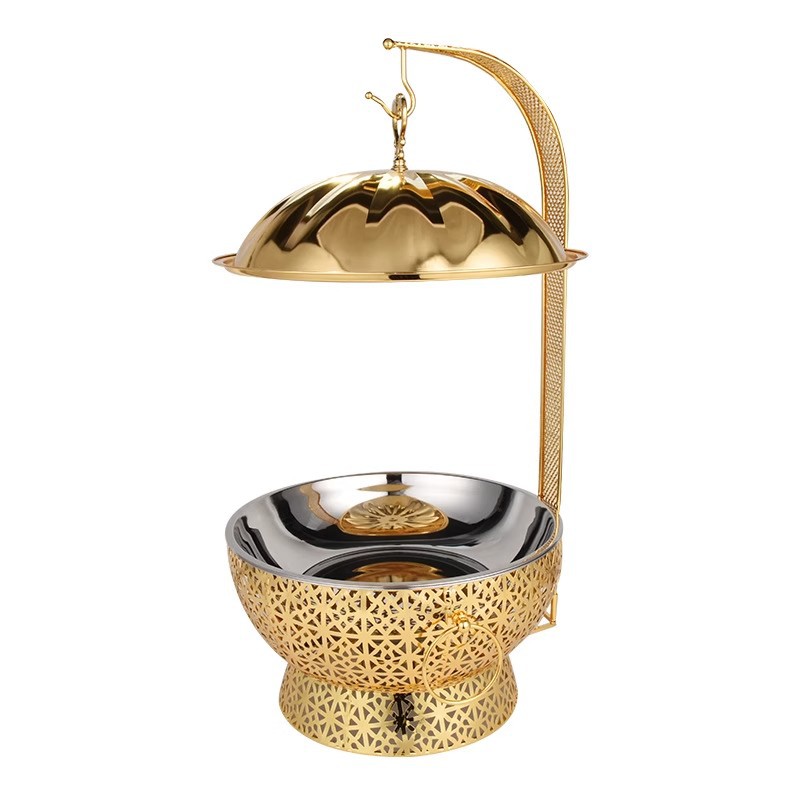 buffet stove hotel thickened stainless steel belt hanging cover restaurant commercial alcohol stove constant temperature large capacity exquisite hanging furnace