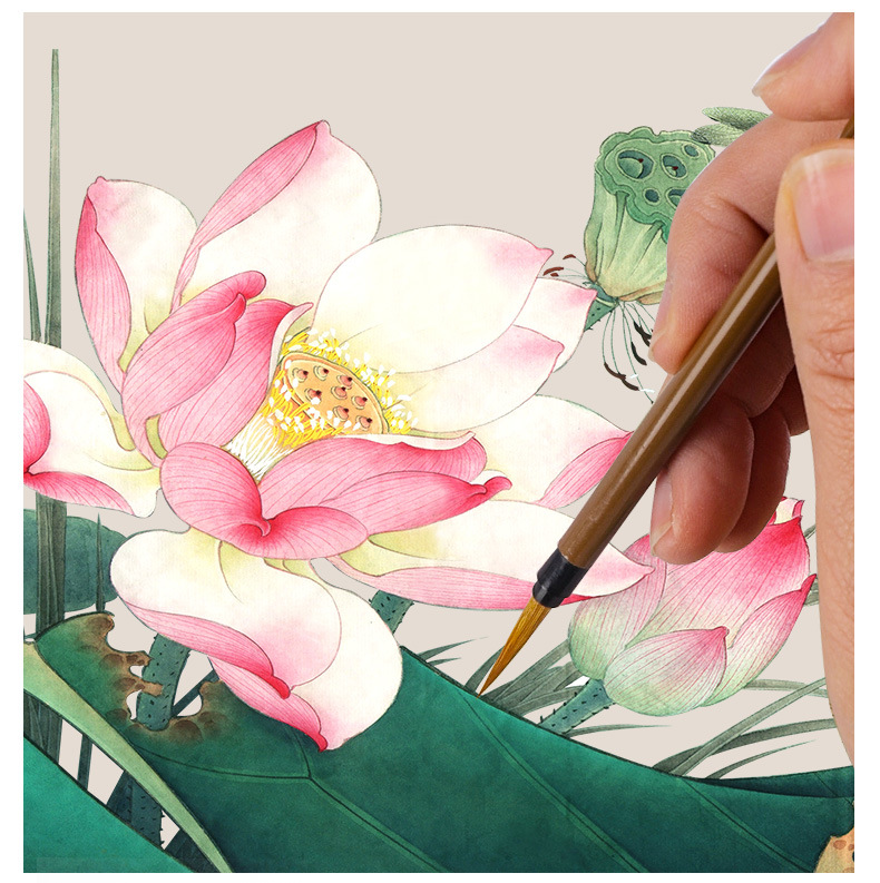 国画工笔水彩毛笔套装学生勾线写意兼狼毫工笔画厂家白描毛笔