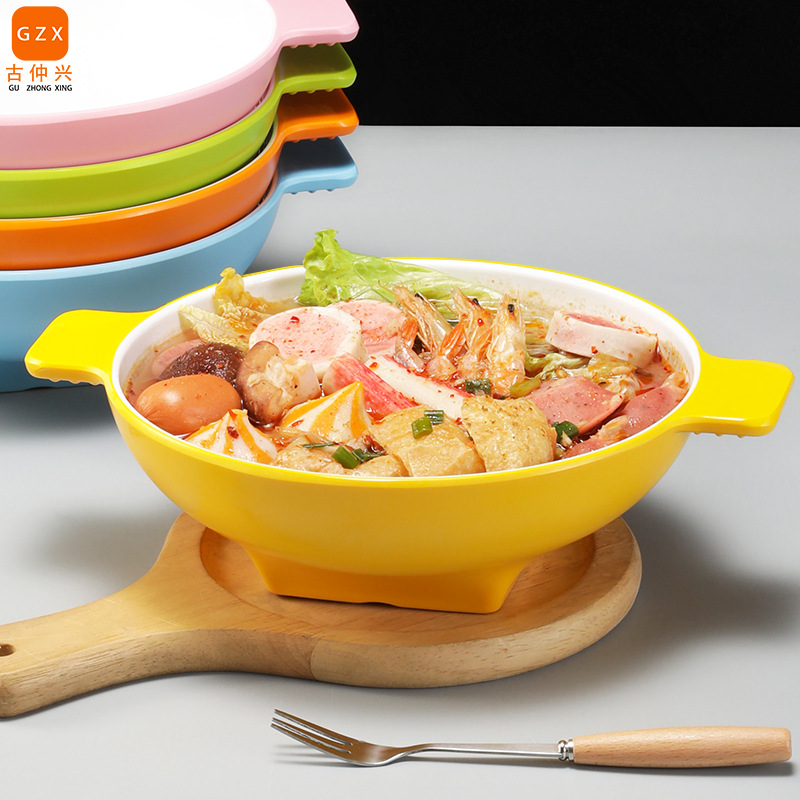 网红麻辣烫专用碗密胺餐具冒菜碗米线碗汤碗特色双耳酸菜鱼大号碗