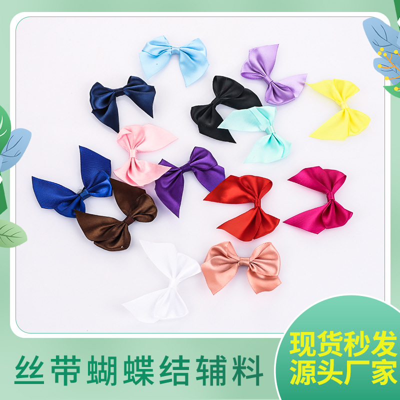 ribbon color bow fabric diy handmade hair clips ornament accessories semi-finished clothing accessories in stock