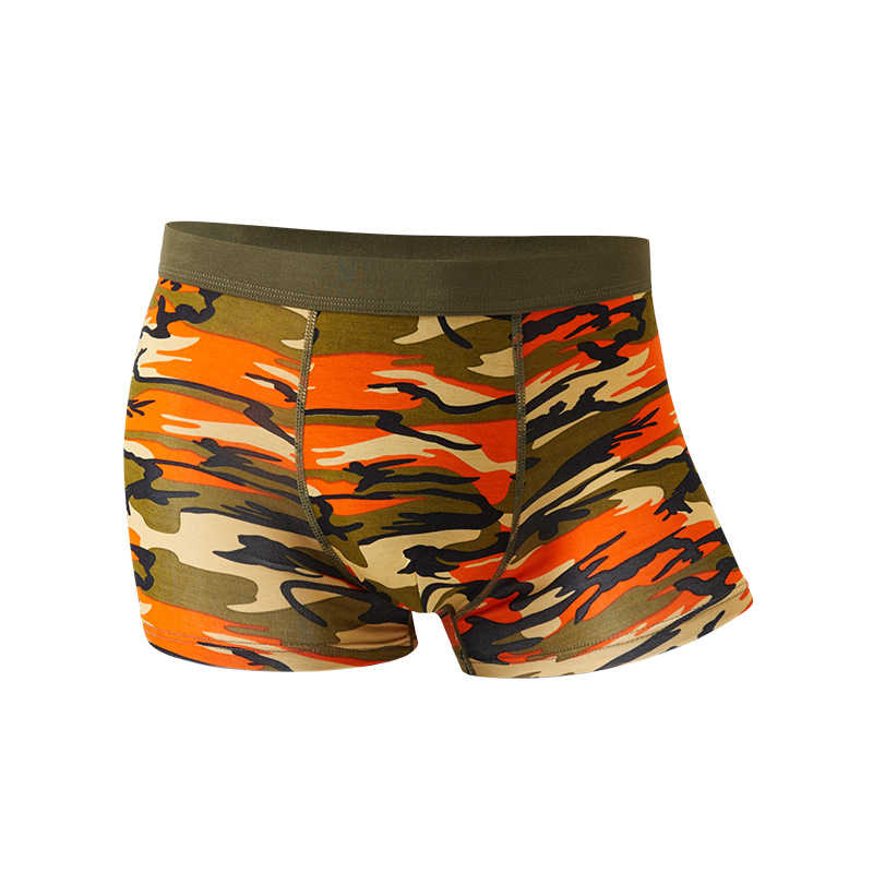 Camouflage Men's Underwear Modal Breathable Boxers Mid-Waist Printing Boxer Factory Direct Sales One Piece Dropshipping