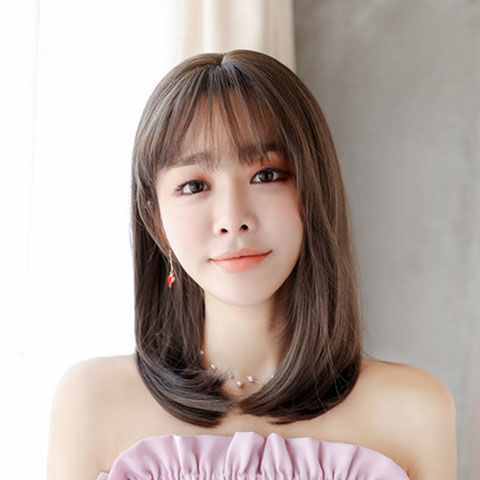 假发女长直发齐肩内扣短发网红中长发女士学生卷假发修脸自然逼真