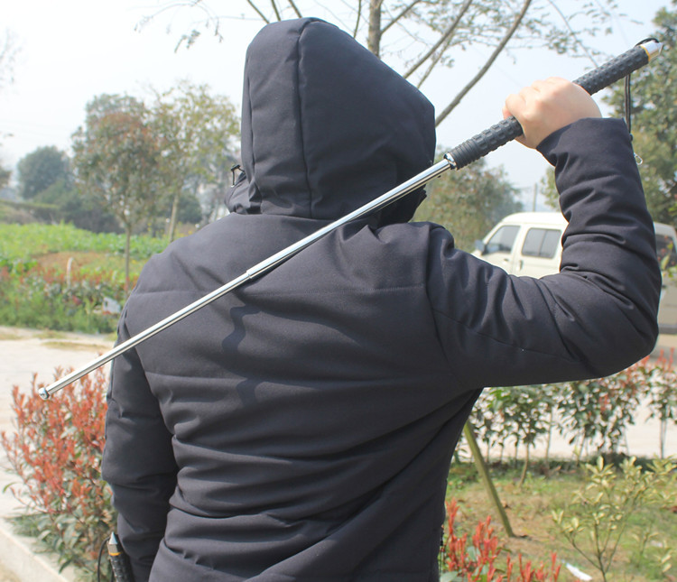 一米实心甩棍甩棒防身棍合法战术棍伸缩棍车载安保加长三节棍甩辊