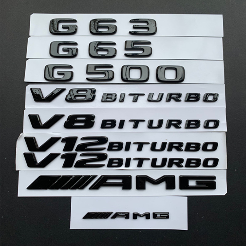 适用奔驰g改装g500车标g63字标amg车贴65后尾标v8biturbo侧标标贴