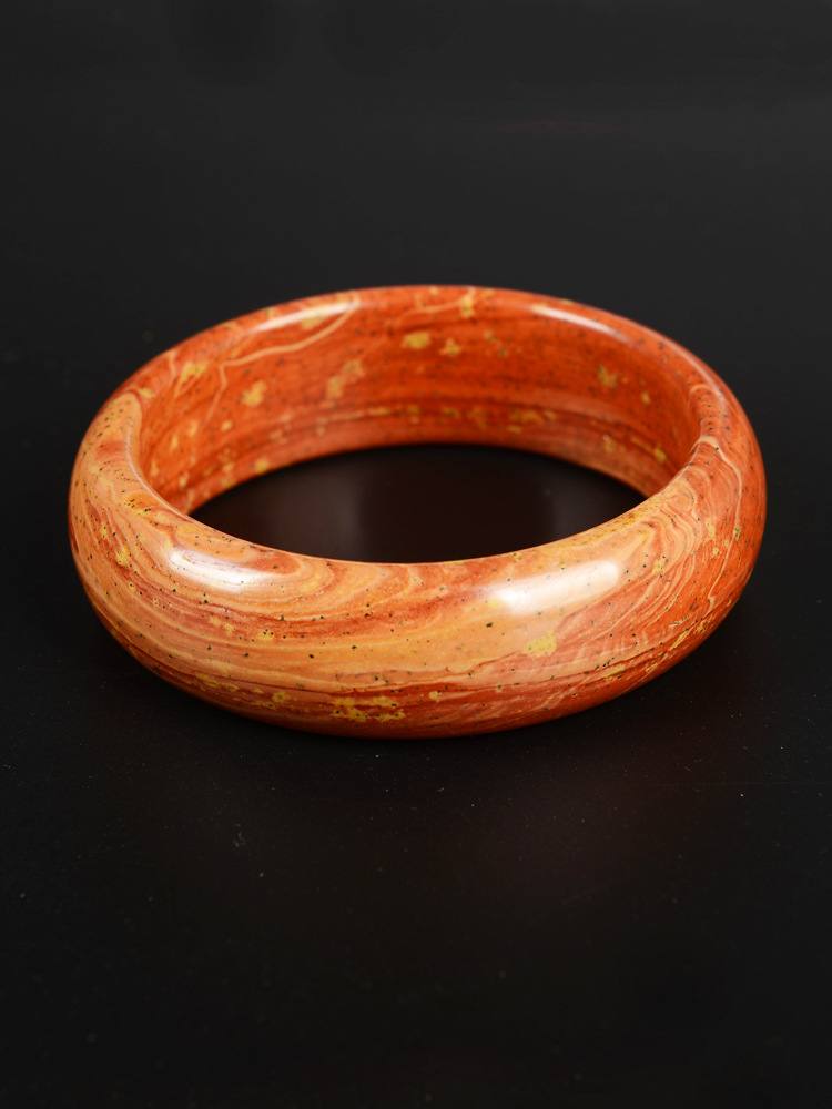 正品天然富贵红砭石手镯手链循环保健养生富贵红泗滨砭石