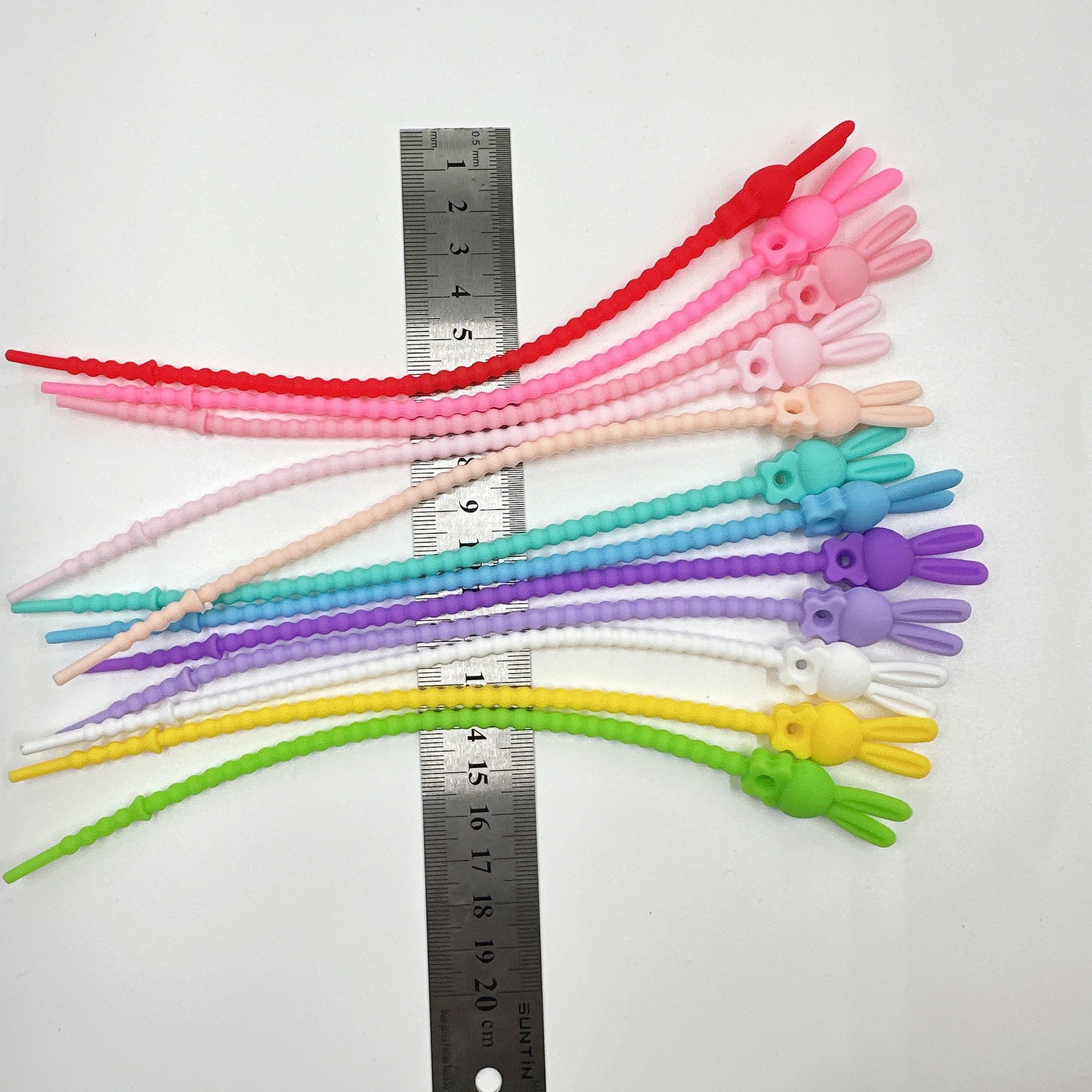 Rabbit Cartoon Animal Silicone Cable Tie Handmade DIY Ornament Accessories Natural Korean Rainbow Epoxy Sleepy Rope