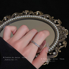 网红镶钻爱心开口套装戒指韩国小众设计感指环个性气质简约手饰女