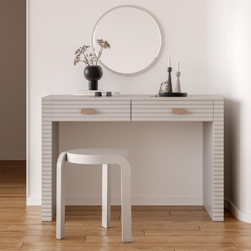 白色钢琴烤漆梳妆台网红卧室书桌化妆桌梳妆桌大小户型办公桌整装