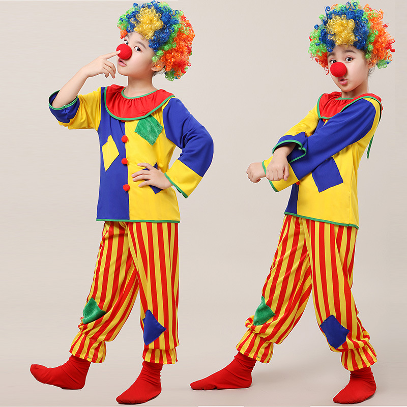 万圣节儿童演出服装小丑表演服术生日派对衣服幼儿园男女童套装