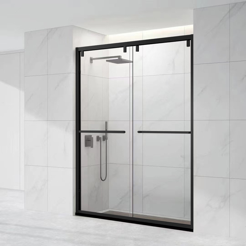 极窄边框网红淋浴房枪灰色隔断整体浴室玻璃门干湿分离简易推拉门
