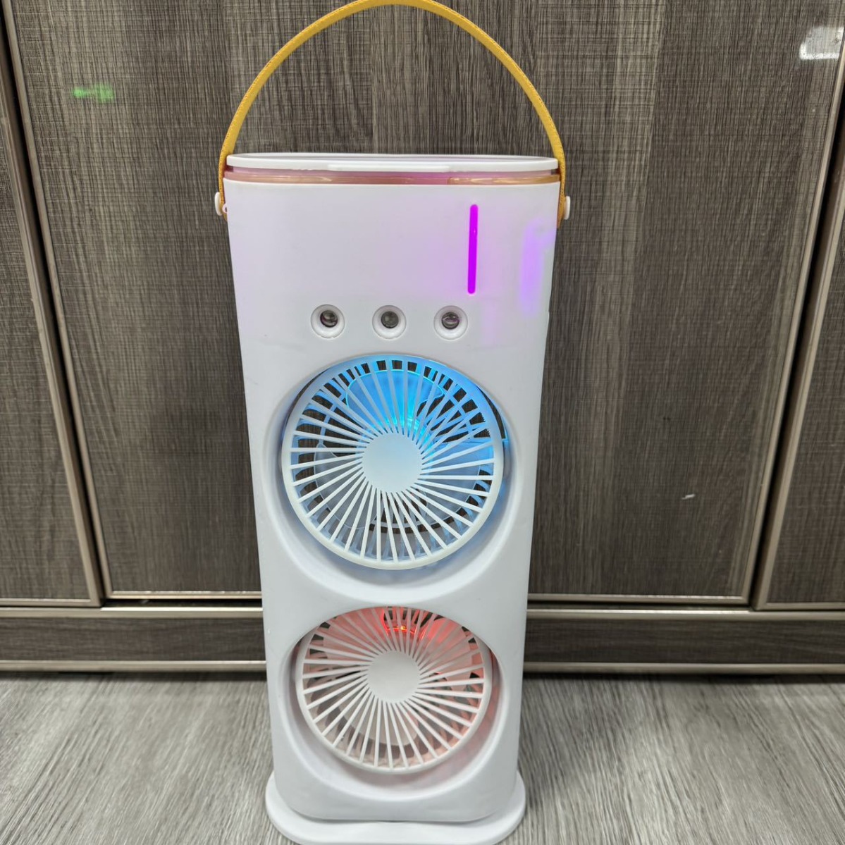 cross-border new three-hole double-headed spray fan humidifying refrigeration air conditioning fan desktop mini air cooler usb fan