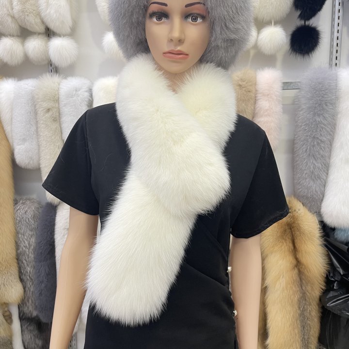 Fox Real Fur Scarf Autumn and Winter Korean Fashion All-Match Warm Fox Fur Scarf Rex Rabbit Plush Fur Scarf