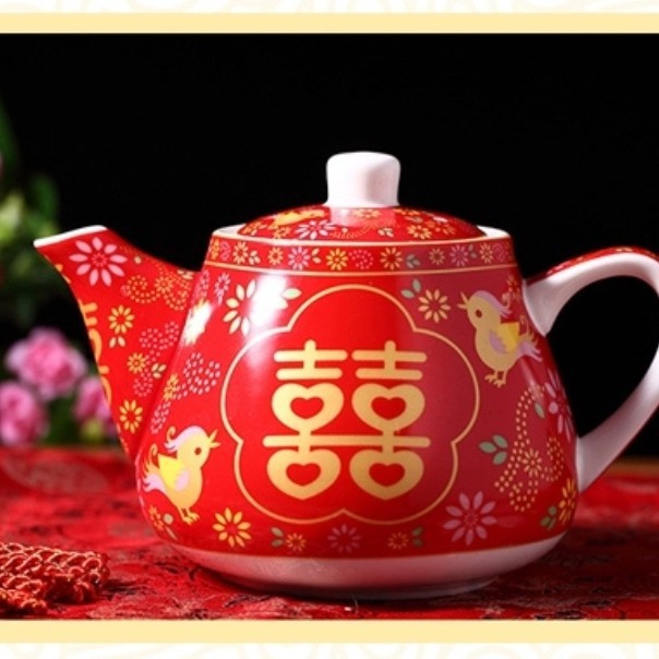 双喜旗红敬茶杯夫妻对杯喜字结婚礼品杯贺礼赠品送朋友随手礼茶杯