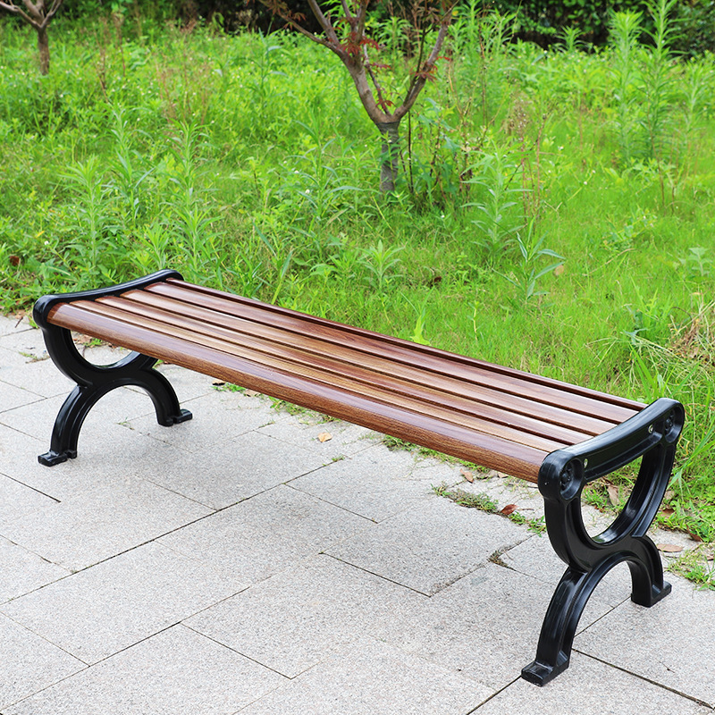 户外玻璃钢公园椅碳纤维防腐木座椅庭院景区公共坐凳室外成品长椅