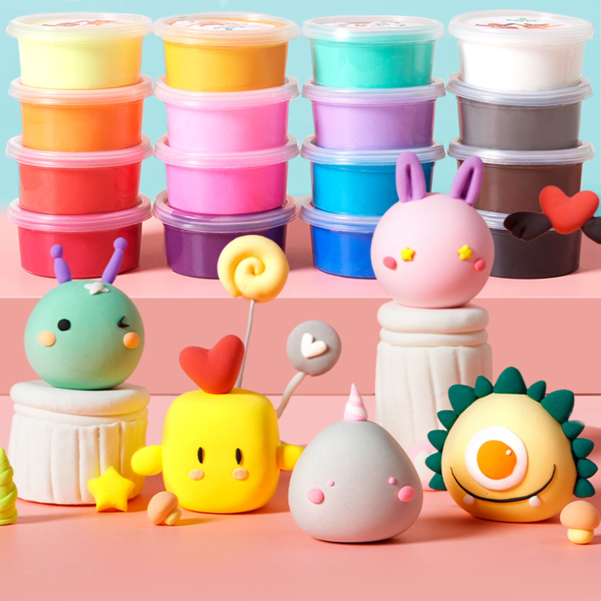 babygo儿童超轻粘土安全橡皮泥男孩女孩手工玩具彩泥套装动手玩具