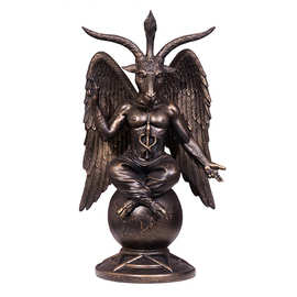 批发西方摆件撒旦恶魔打坐山羊雕像羊头雕塑手办树脂神像工艺品撒