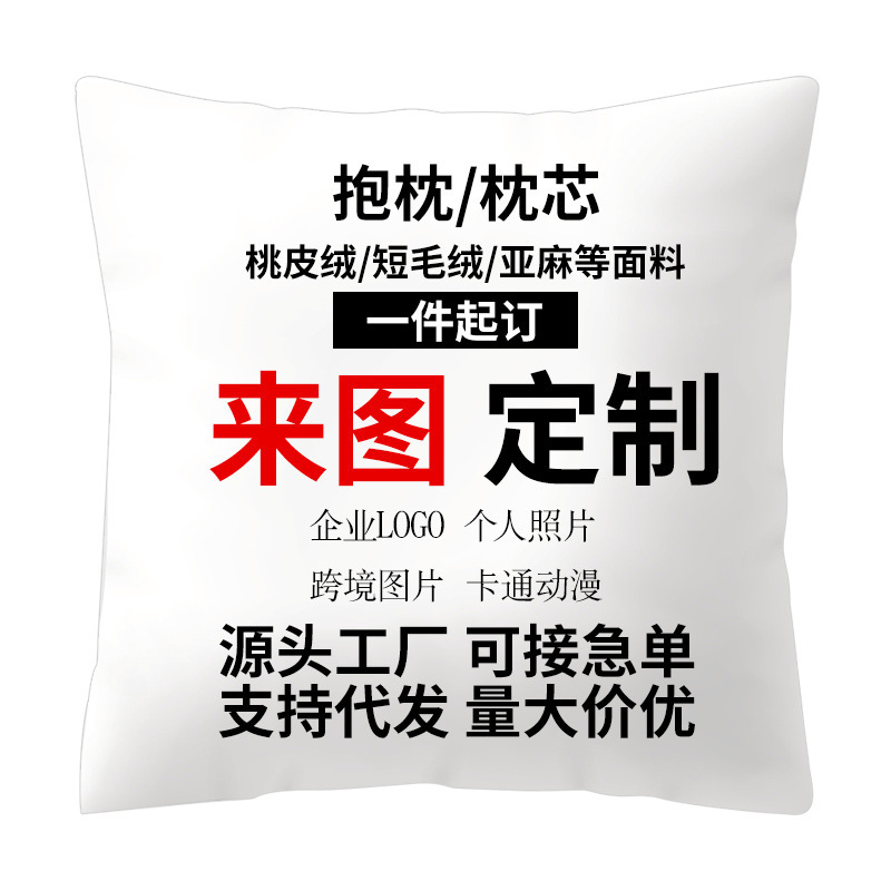 Pillow Diy Custom Advertising Enterprise Logo Creative Gift Game Anime Cushion Pillow Cover Pillow