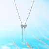 s925 Sterling Silver butterfly Pearl Necklace clavicle 2022 new pattern Light extravagance A small minority design Necklace Jewelry