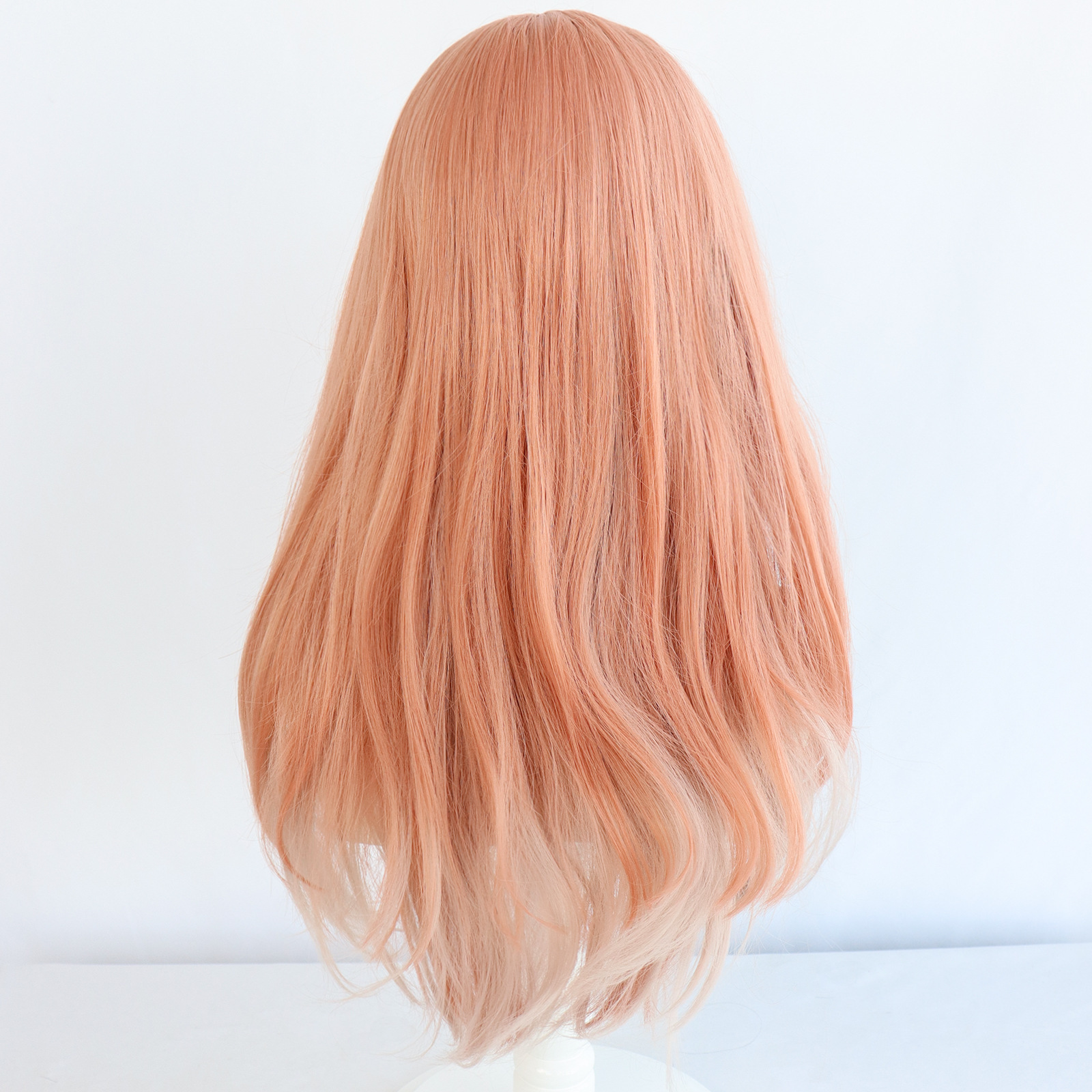 原神cos烟绯 黄粉色挑染渐变粉白色造型中长发中分头皮款