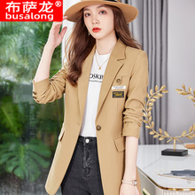busalong韩版女士长袖职业西服正式西裤套装面试销售工作服8887