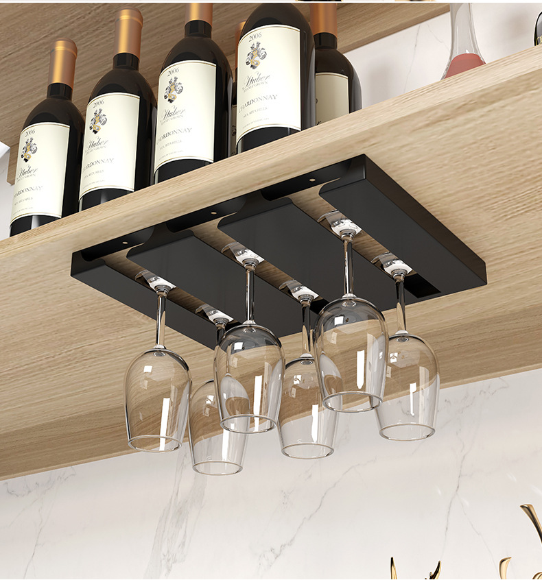 创意高脚杯架红酒杯架倒挂家用悬挂酒杯架子免钉摆件收纳挂架神器