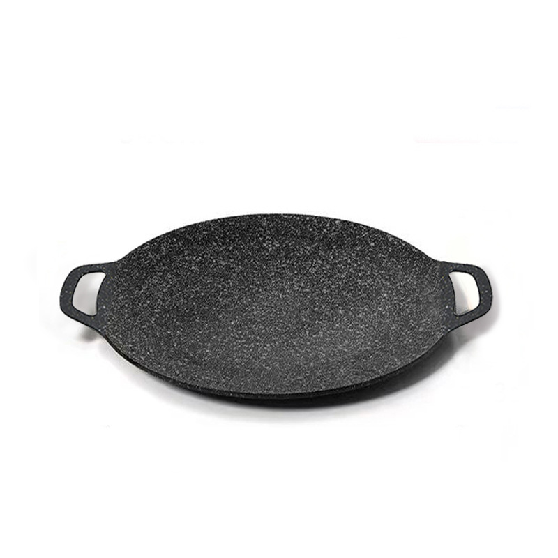 Outdoor Picnic Maifan Stone Barbecue Plate Korean round Barbecue Plate Frying Plate Teppanyaki Card Stove Household Frying Pan