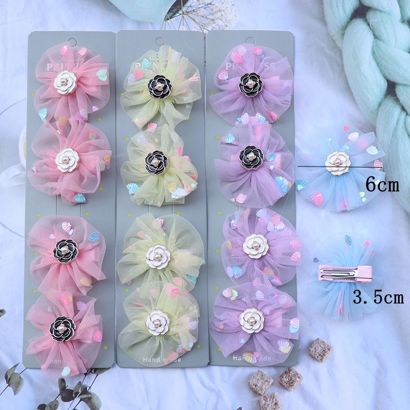 Korean Style Children's Flower Barrettes Cute Candy Color Baby Hair Clip Super Fairy Sweet Camellia Cloth Hair Accessories