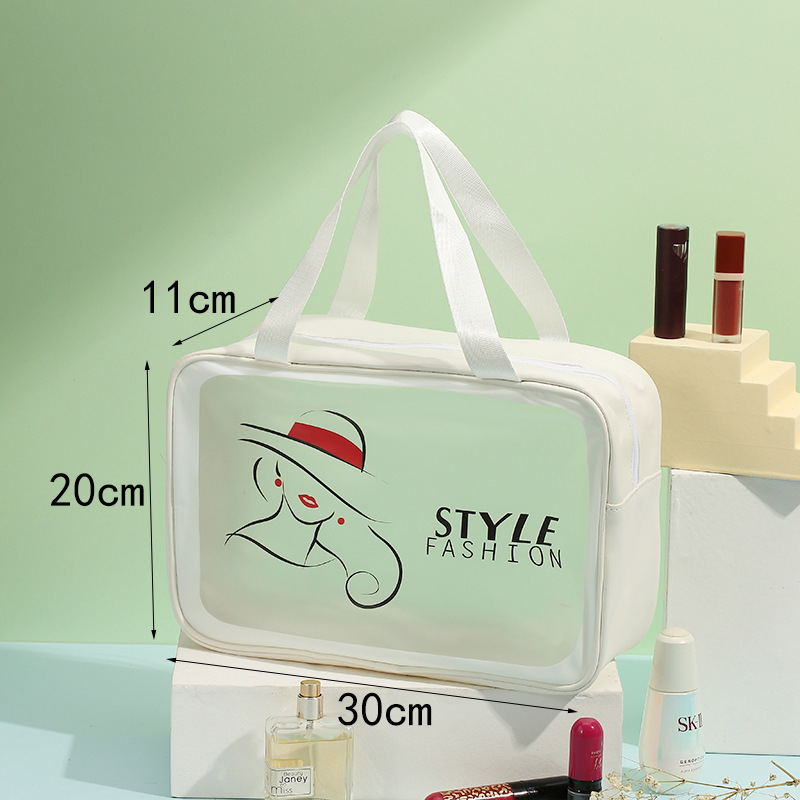 Delicate Woman Printing Cosmetic Bag Large Capacity Dry Wet Separation Wash Bag Convenient out Organizing Storage Bag Wholesale