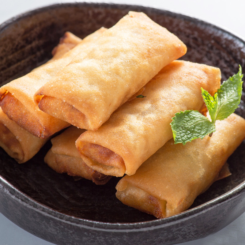 爽口素馅春卷三全快厨油炸速冻早餐点心酒店饭店用特色半成品小吃
