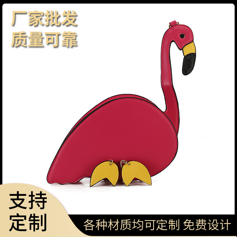 2021 Foreign Trade New Creative Animal Flamingo Shoulder Bag Funny Personality Cartoon Crossbody Bag Fashion Women's Bag Fashion